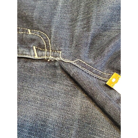 Women's Jeans Sz 16 High Waist Embroider Pockets Dark Wash Denim Straight Leg - Picture 12 of 12